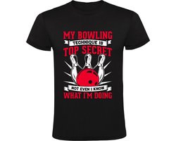 My Bowling Technique Is Top Secret Heren T-shirt - sport - bowlen - bowlingbaan - technieken - bowlingbal
