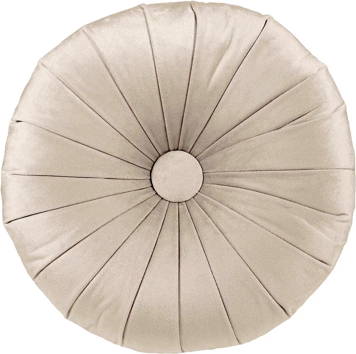 HOOMstyle Kiki Kussen - Sierkussen rond - Fluweel - Ø40cm - Beige / Zand