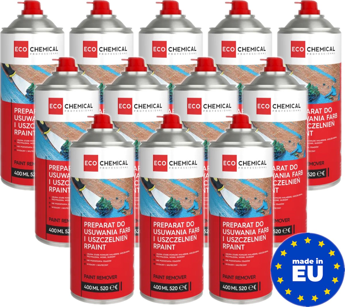 Verfverwijderaar 12 x 400ml - Verf Afbijtmiddel Voordeelverpakking - de Ultieme Keuze voor Meubelrestaurateurs - Made in EU