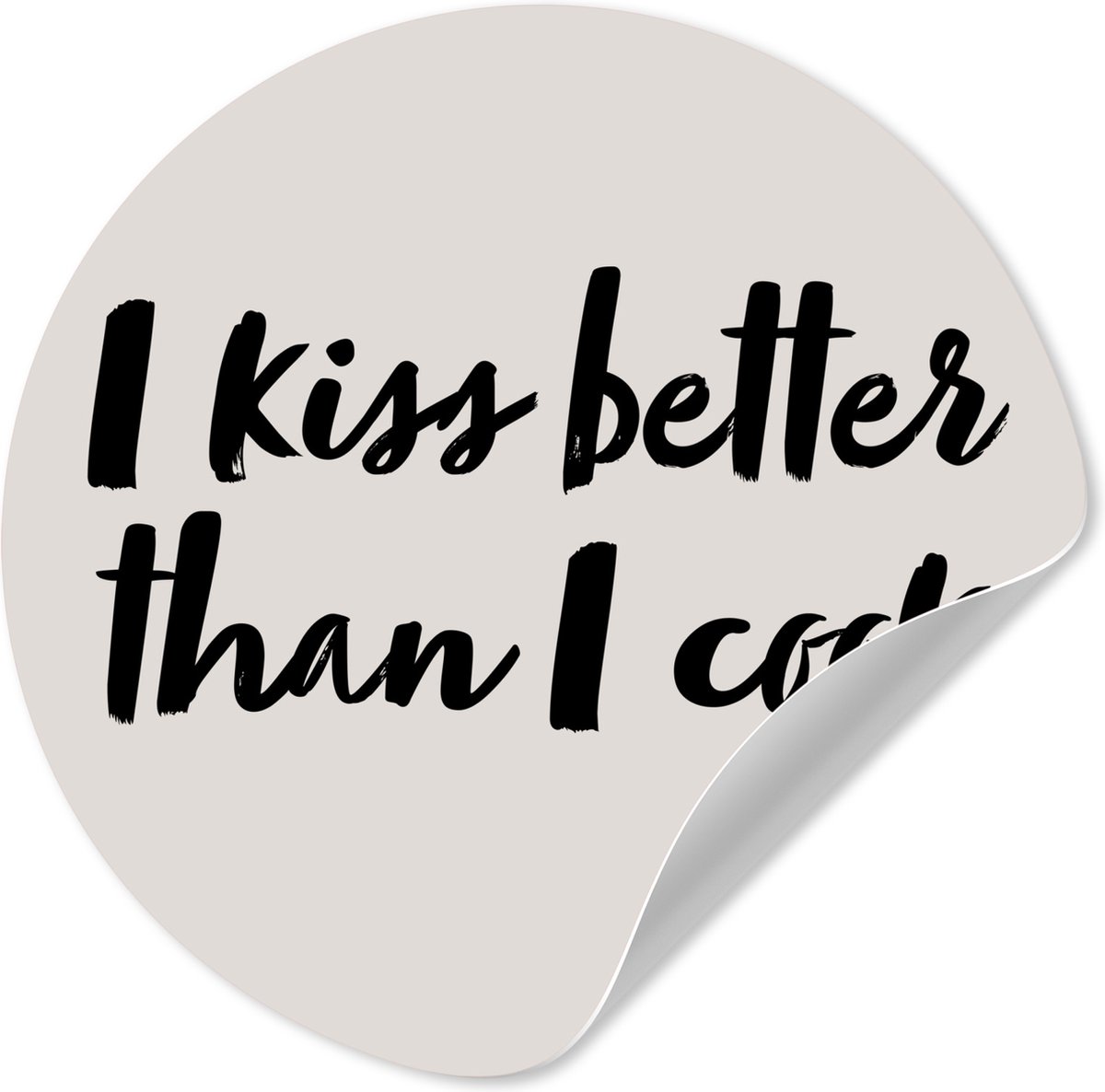 WallCircle® - Behangcirkel 80x80 cm - Muurstickers Inductie beschermer - I kiss better tha