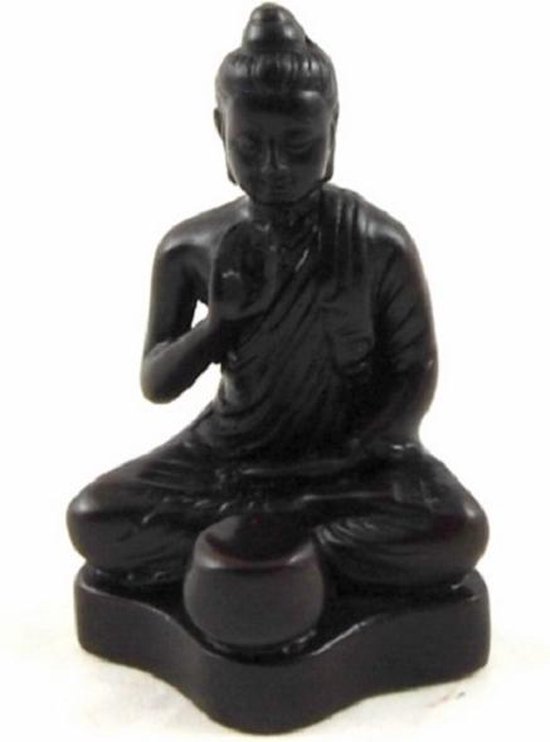 Beeld Polystone Boeddha met Kom (12 cm)