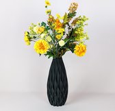 Bouquet de soie Fleuriek avec vase - 60-70 cm de haut - Fleurs artificielles, fleurs en soie, fausses fleurs, fausses fleurs, bouquet artificiel