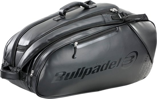 Sac De Padel Bullpadel Avant - Simili Cuir Noir, 58x30x33 Cm - Pour 4 Raquettes, Compartiments Thermiques, Poche à Chaussures