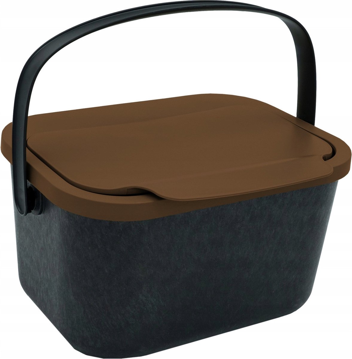 Goedkoopste Practic Mini Bini - Bioafvalbak - inhoud 4,5 liter - Zwart met bruin deksel
