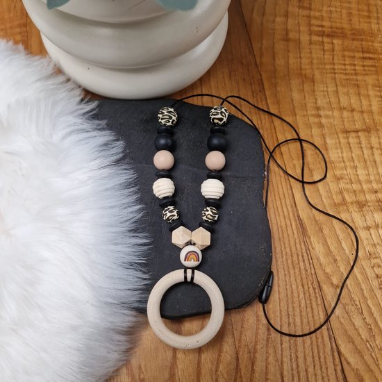 Happy Bebie | Baby | Mama | Voedingsketting | Kraamkado | Silicone | Houten | Gehaakt | Handmade