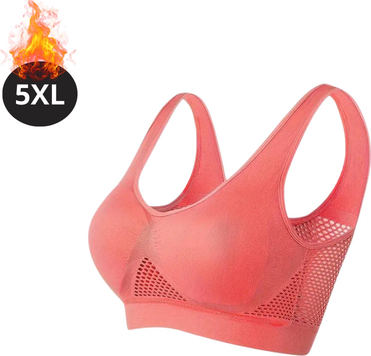 Bovista BH Zonder Beugel - Zonder Bandjes - Push-up Bh's - Comfort Beha - Comfortabel - Sterk - Yoga - Plus Size - Rood