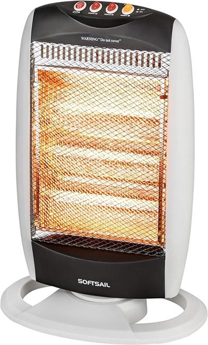 Bol.com Elektrische kachel - Halogeenverwarmer - 400/800/1200W - draaibaar - Kachel - elektrische kachel - straalkachel aanbieding