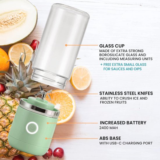 Draagbare Blender, Thuis Persoonlijke Mini Elektrische Smoothie Blender Maker Fruit Juicer Cup voor Reizen Sport Keuken(A