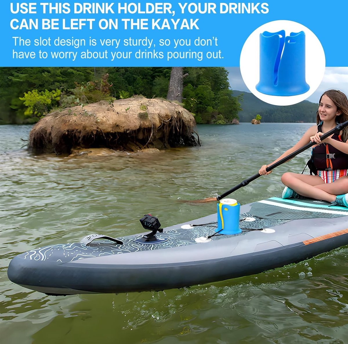 Paddle Board/SUP Bekerhouder Waterfleshouder Roze - Boot, Kajak, Surfplank, Camper, Bureau, Zwembad, SUP – foto 8