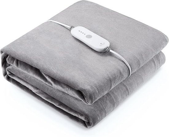 Luxe Warmtedeken – Verwarmde Deken – Elektrisch – Electric Blanket – Heating – Voor op de Bank – Draadloos – Fleece – USB – Stoel – Grijs