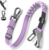 Ceinture de sécurité pour chien BOTC - Ceinture pour chien 3 en 1 - Réfléchissante - Ceinture de sécurité pour chien - Ceinture de voiture pour chien - Violet - Acier inoxydable