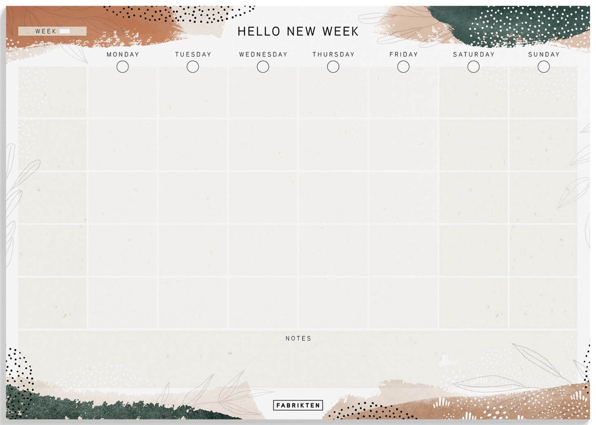 Fabrikten Weekplanner - Zen - Terra/Donker Groen - A4