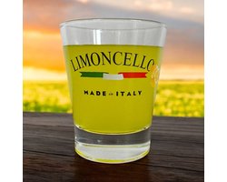 Torboli Limoncello Likeurglazen Set van 6 – Met Italiaanse Vlag en Citroen, Inclusief "Limoncello Made in Italy" Image