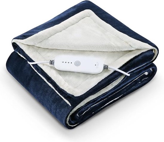 Luxe Warmtedeken – Verwarmde Deken – Elektrisch – Electric Blanket – Heating – Voor op de Bank – Draadloos – Fleece – USB – Stoel – Blauw