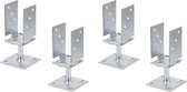 Bol.com Alberts 4 x U-paalsteunen H-paalanker breedteverstelbaar gegalvaniseerd 71 - 131 mm aanbieding