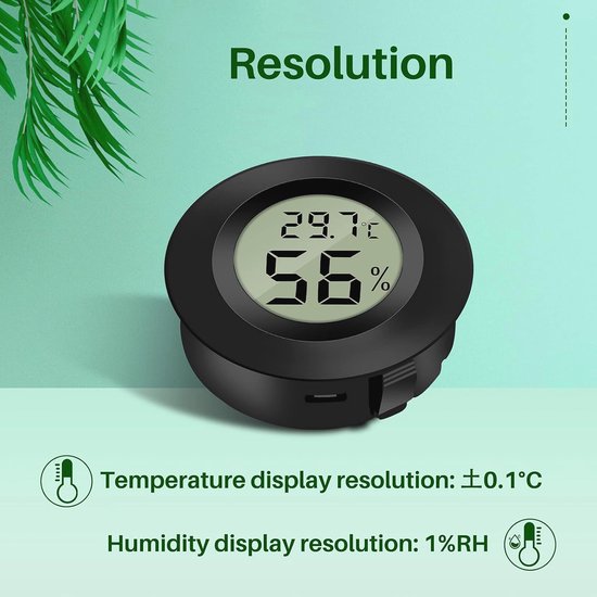 Thlevel 6 Stuks Digitale Minithermometer En Hygrometer – LCD-scherm, -50°C Tot +70°C, Voor Koelkast, Aquarium En Woonkamer
