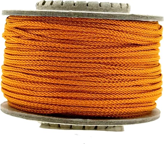 Oranje microcord op een spoel, 1.4mm dik, 40 meter.