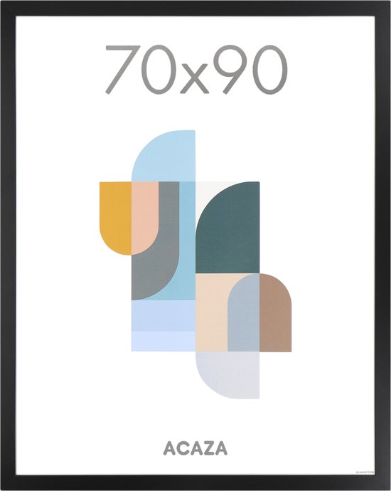 ACAZA Cadre photo - Cadre photo - Cadre à langer - 70x90 cm - MDF - Zwart