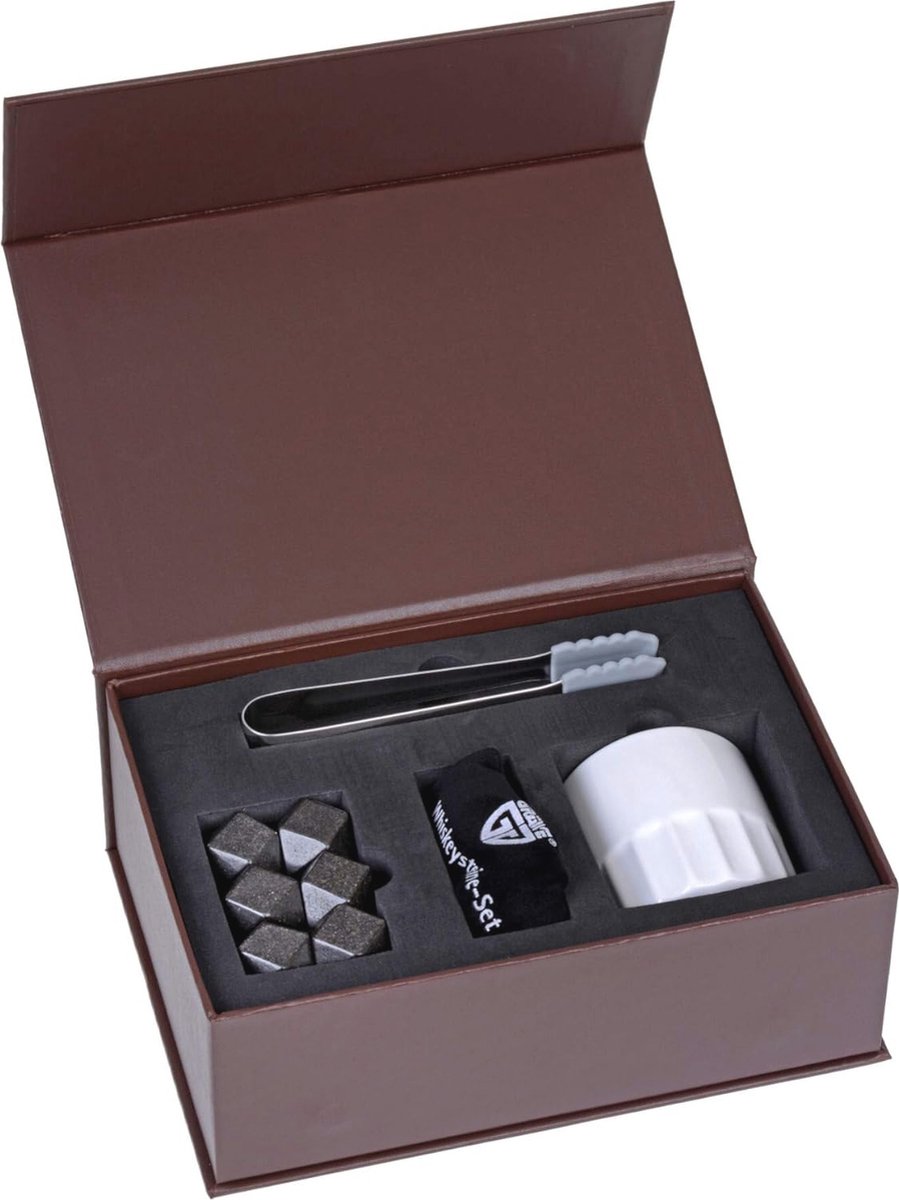 Whiskeyset met marmeren koelstenen - 9-delige geschenkdoos voor whisky-liefhebbers