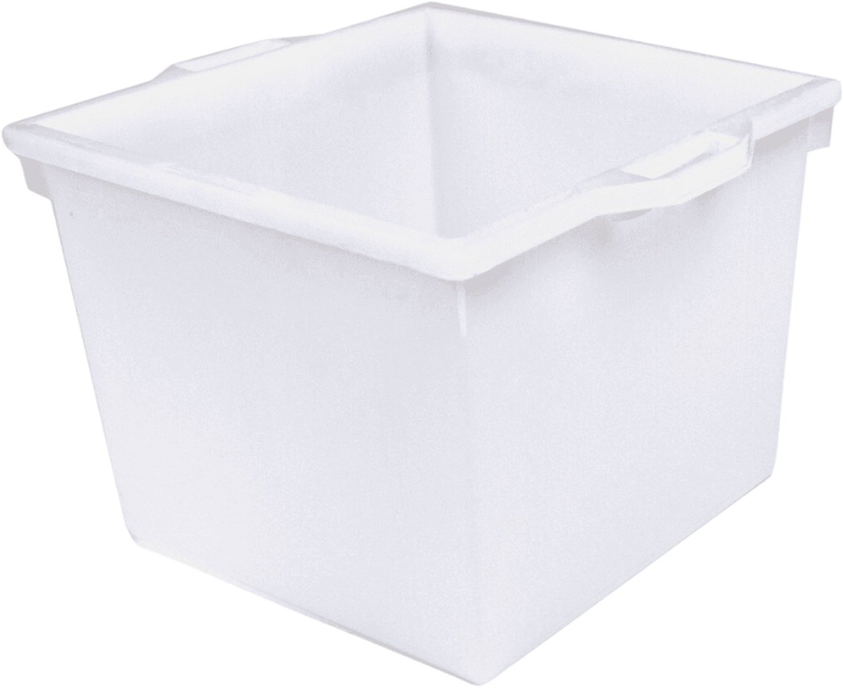 Vierkante Cementkuip 40 Liter - Wit/Transparant