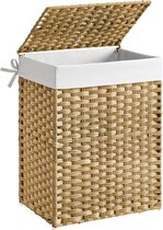 Bol.com ACAZA Wasmand - Geweven - met Deksel - 90L - Rotan aanbieding