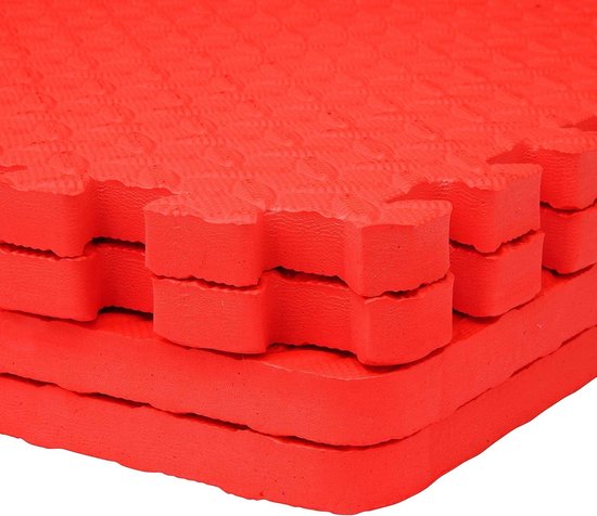 Extra dikke rode gymvloertegels - 60 x 60 cm - 2 cm dik - anti-slip puzzel vloertegels - gym vloeren yoga oefenmatten - dikker groter. — afbeelding 5