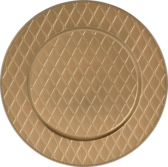 Sous-verre décoratif pour assiettes, Ø 33 cm, or mat