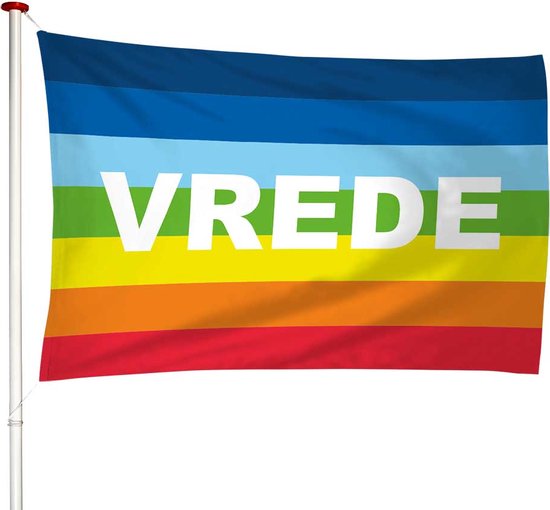 Drapeau de la paix arc-en-ciel 200x300cm - Drapeau pour la paix - Drapeau arc-en-ciel - Drapeau de qualité - Convient pour l'extérieur