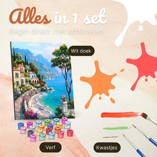 SULISO Schilderen Op Nummer – 40x50 Cm Groen Trappen Canvas Voor Volwassenen En Kinderen – Complete DIY Olieverf Set