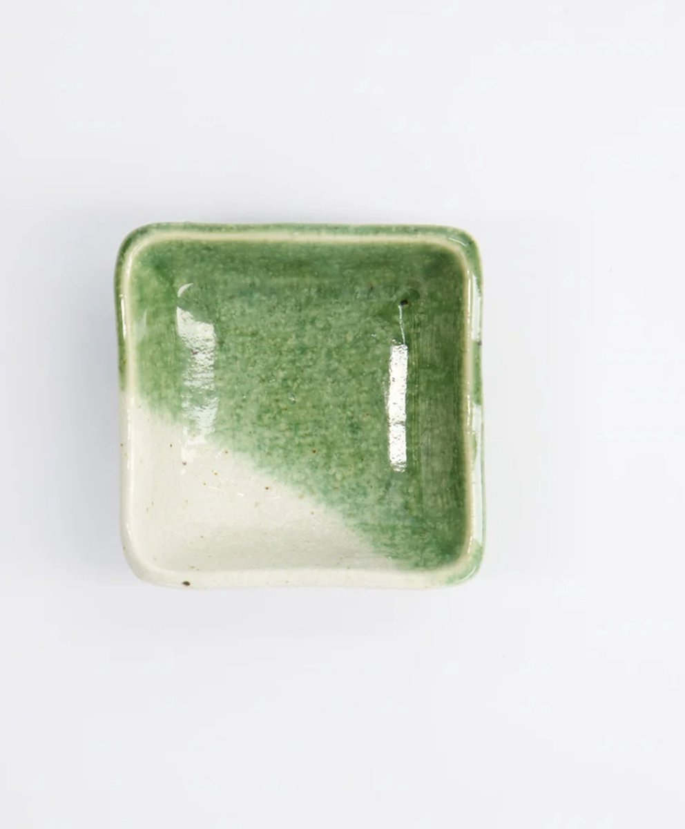TOKYO DESIGN STUDIO - SOY SAUCE DISH 7.5X3CM ORIBE GREY/GREEN MS-3012/D