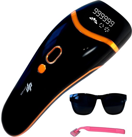 DEPLAND IPL Laser Ontharingsapparaat - Laser Ontharingsapparaat - 999.999 Flitsen - Voor mannen en vrouwen - 5 verschillende standen - Langdurig haarvrij - IPL Ontharingsapparaten - Ontharen voor thuis - Beschermbril - Scheermes