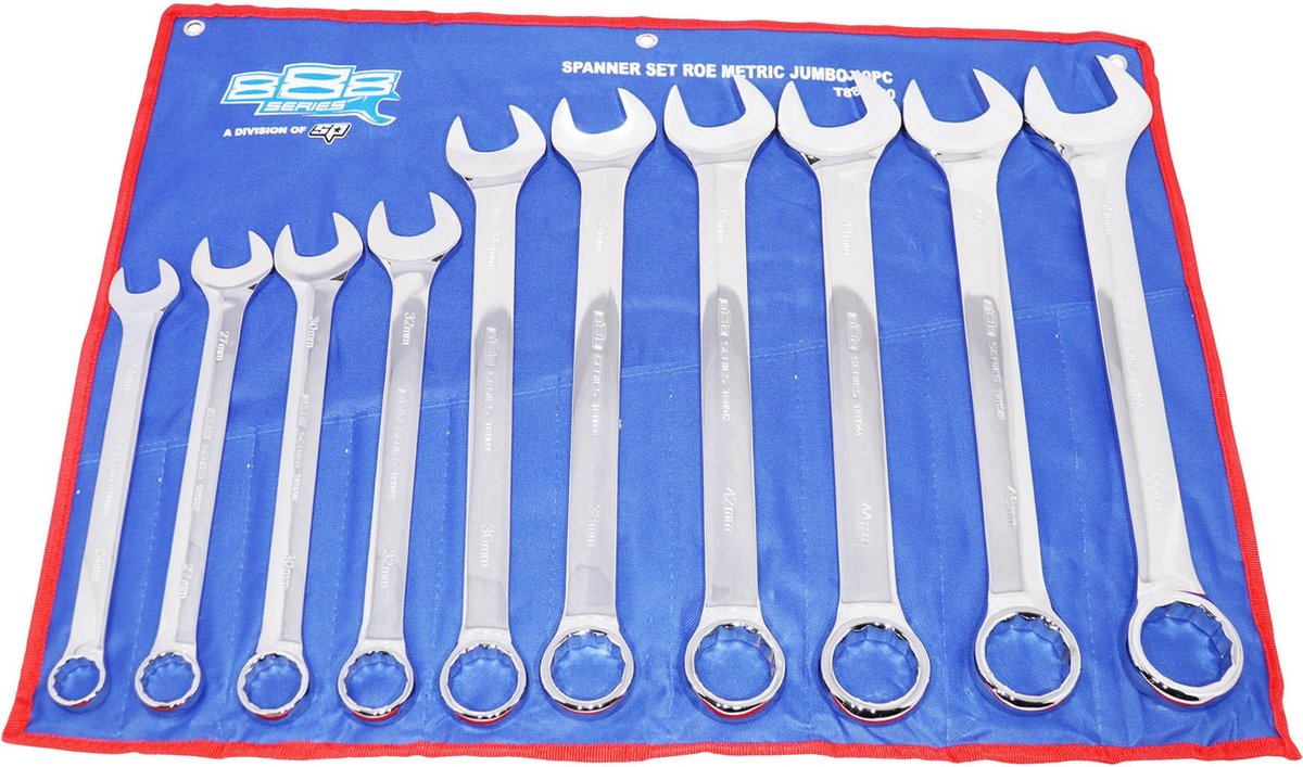 888 - Ringsteeksleutel set jumbo 10 delig