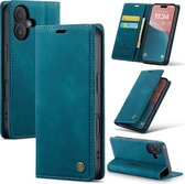 Casemania Hoesje Geschikt voor Apple iPhone 16 Plus - Emerald Green - Dunne Portemonnee Book Case - Slim Wallet Case met Pasjeshouder