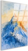 Berg glas schilderijen - Natuur glasschilderij - Glasschilderijen Hemel - Muurdecoratie landelijk - Plexiglas schilderijen - Wanddecoratie woonkamer acrylglas 70x105 cm