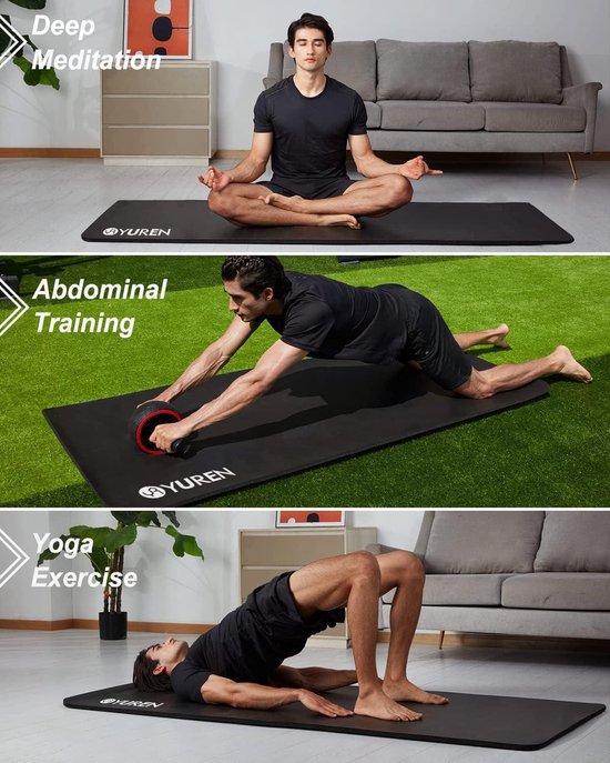 15mm Thick Yoga Mat - Extra Wide 185×90cm - Home Fitness Exercise Mat for Pilates, Cardio Training, and Gymnastics — afbeelding 4