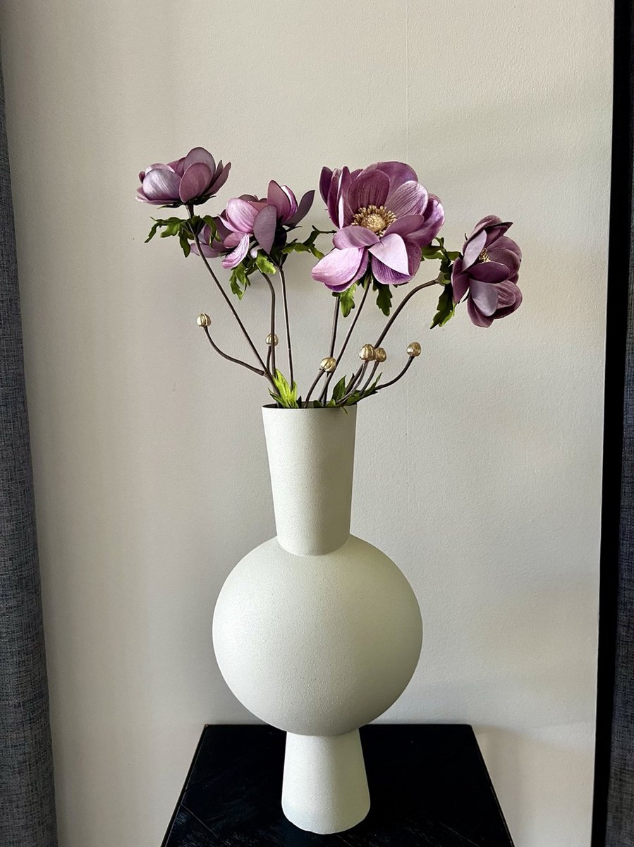 Emerald Kunstbloemen Zijden Bloemen Kerst Anemoon Glamour Licht Paars 75 cm 430331