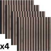 Akoestische Wandpanelen - 4 Stuks - 60X60cm - 3-Zijdig - 20mm - Grijs Eik - Geluidsabsorptie - Flexibel - Stijlvol Ontwerp - Akupanel - Akoestische Panelen - Akoestisch Paneel - Akoestische Wand
