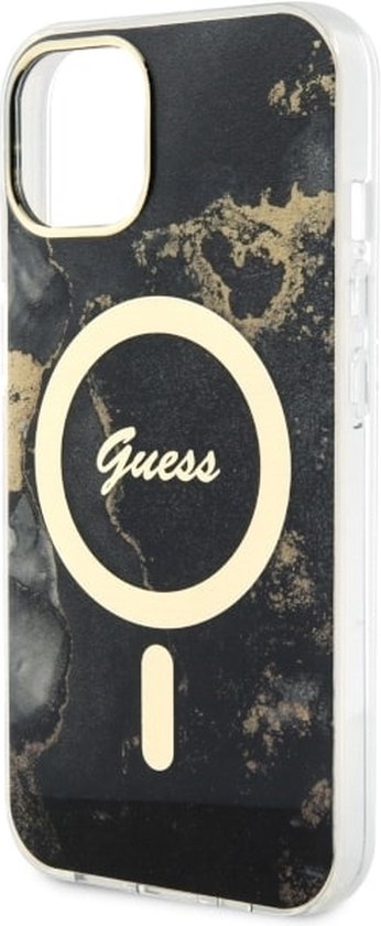 Coque Arrière Guess Golden Marble MagSafe Compatible - Apple iPhone 14 Plus (6.7") - Zwart