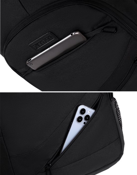 Sac à dos étanche antivol avec station de charge USB - Sac pour ordinateur portable jusqu'à 17 pouces - pour femme et homme - Zwart de Zedar