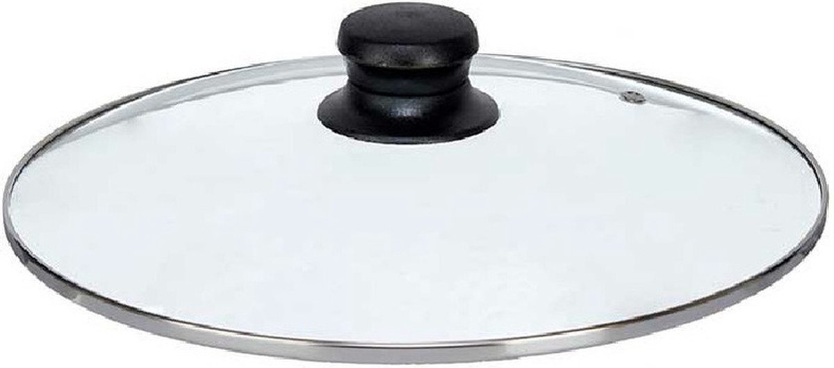 Kinvara universele pannendeksel voor pannen van 26 cm - glas - stoomgaatje - D26.5 x H6 cm