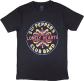 The Beatles - Painted Pepper Heren T-shirt - L - Zwart