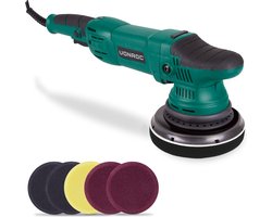 VONROC Polijstmachine - Poetsmachine – 1050W – Ø150MM – Soft start – Incl. 7 polijstschijven & 1 steunschijf