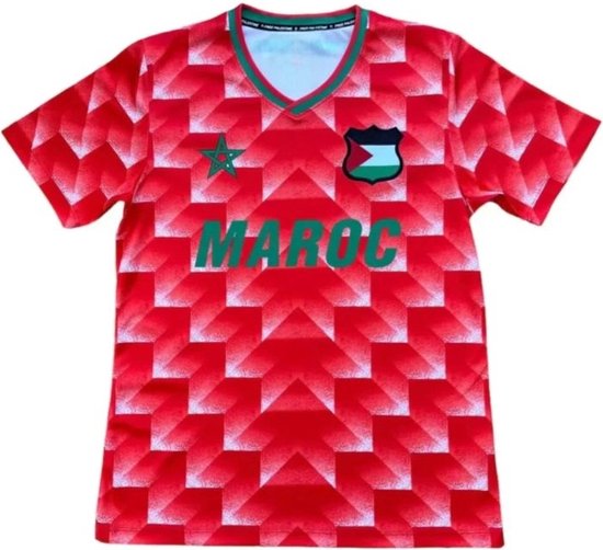 Foto: Palestina x marocco retro voetbal t shirt football jersey maat s