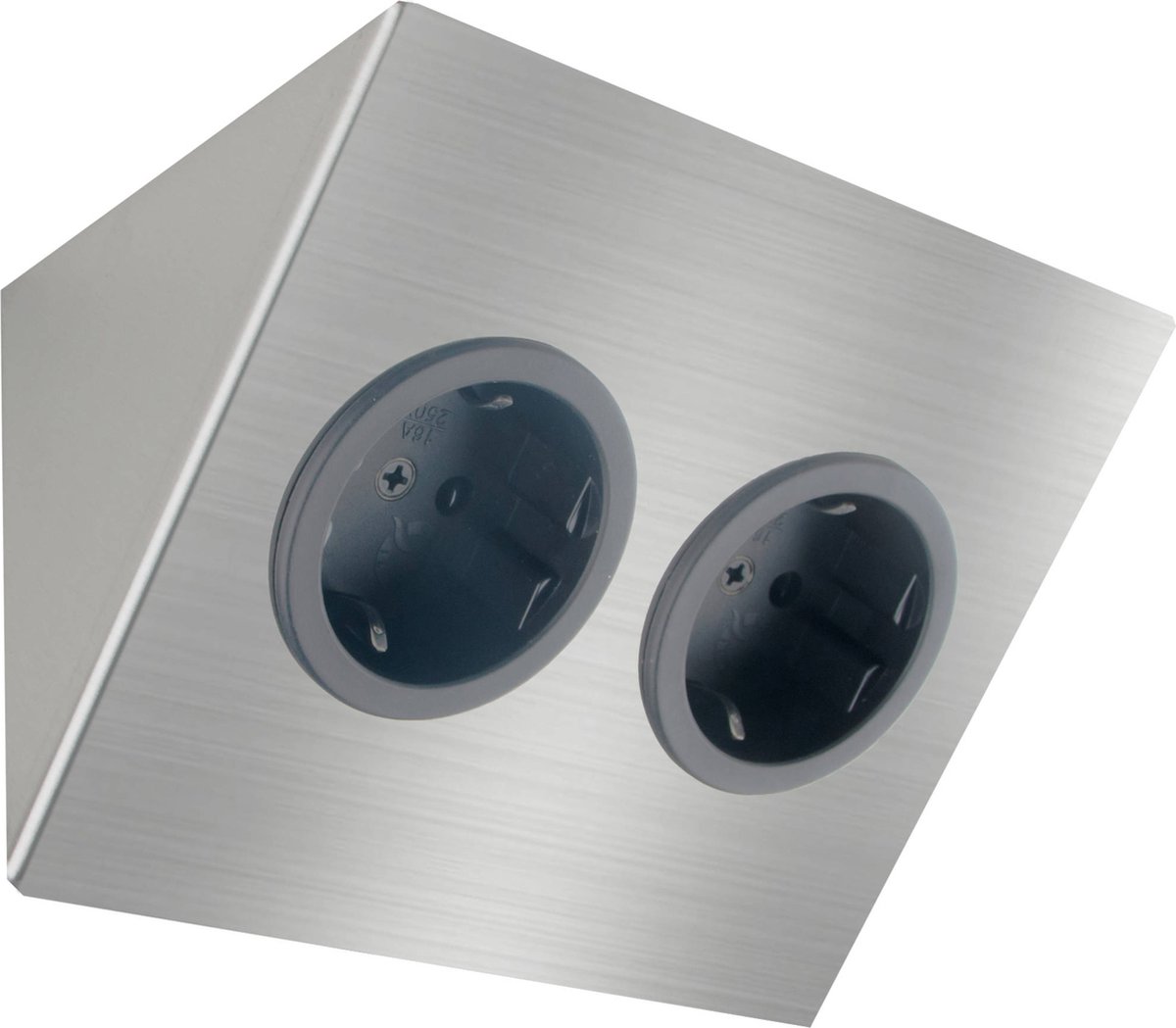 Caressi Onderbouw stopcontact - RVS - 2 aansluitpunten