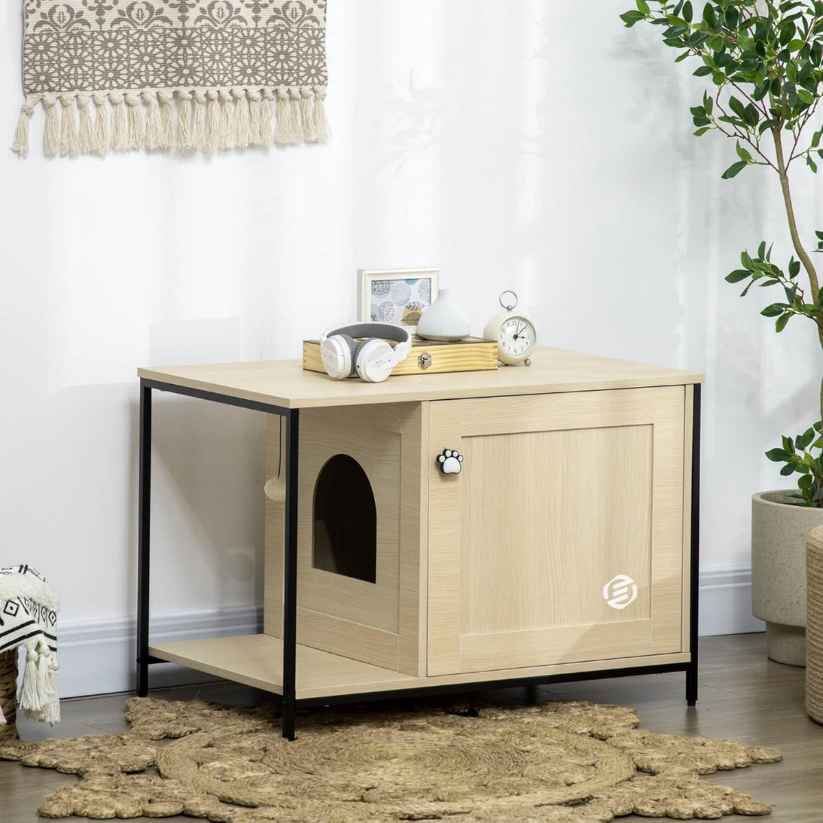 Equivera Kattenbak Ombouw – Kattenbak Kast – Kattenmeubel – Kattenkast – Kattenhuis – Kattenbak Container – Kattenbakkast – Kattenhuis Kattenbak – Kast Voor Kattenbak