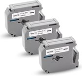 Label Tape Geschikt voor Brother M-K231 | 12mm x 8 m | Zwart op Wit - 3 stuks - Geschikt voor: PT-55 PT-60 PT-65 PT-75 PT-80 PT-85 PT-90 PT-BB4 PT-M95 P-Touch 55 P-Touch 60 P-Touch 65 P-Touch 75 P-Touch 80 P-Touch 85