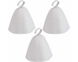 Somstyle 3x Sauna Muts - Saunahoed Vilt - Beschermt Tegen Hitte - Wit