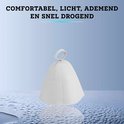 Witte vilten saunahoed, comfortabel, licht, ademend en snel drogend.