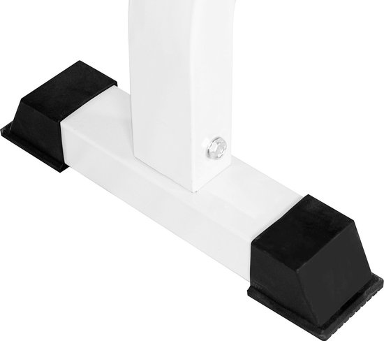 HOMCOM-Hantelbank-Stahl, PVC, Schaumstoff-L112x B62 x H43 cm-Schwarz+Weiß+Orange