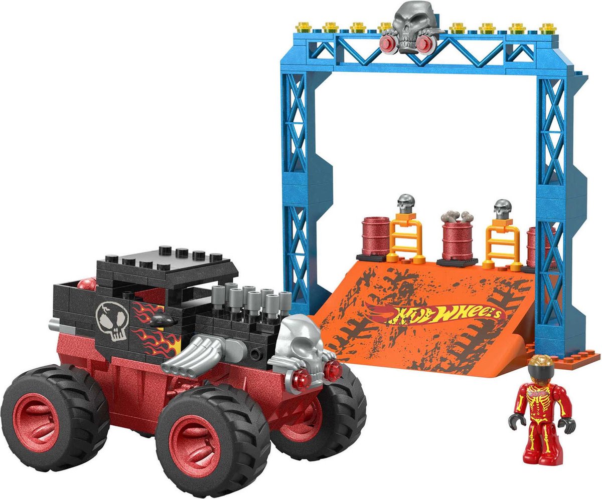 Mega Hot Wheels Monster Trucks Bone Shaker Crush  Course